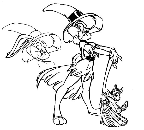Lola Bunny The Cute Witch Coloring Pages 600x540 Lola Bunny The Cute Witch Coloring Pages