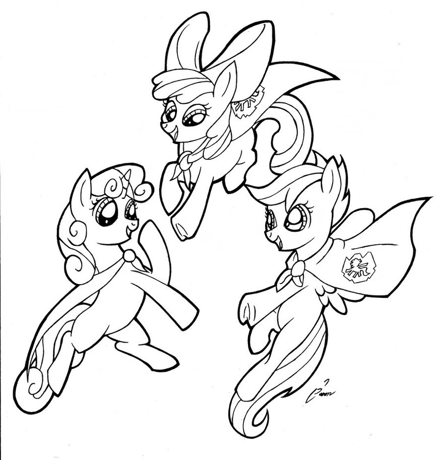 875x913 Mlp Cutie Mark Crusaders Coloring Pages
