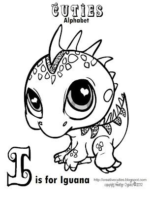 309x400 Creative Cuties Iguana Coloring Page Coloring