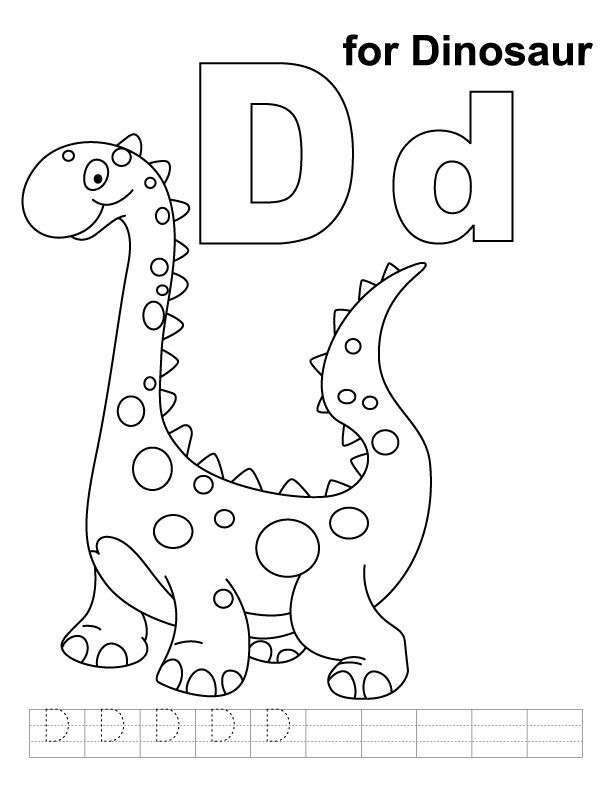 D For Dinosaur Coloring Page With Handwriting Practice Download 612x792 D For Dinosaur Coloring Page With Handwriting Practice Download