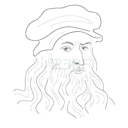 450x450 Leonardo Da Vinci Coloring Sheets Page Pages Sketch 9 Activity