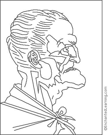 380x468 Leonardo Da Vinci Old Man Coloring Page