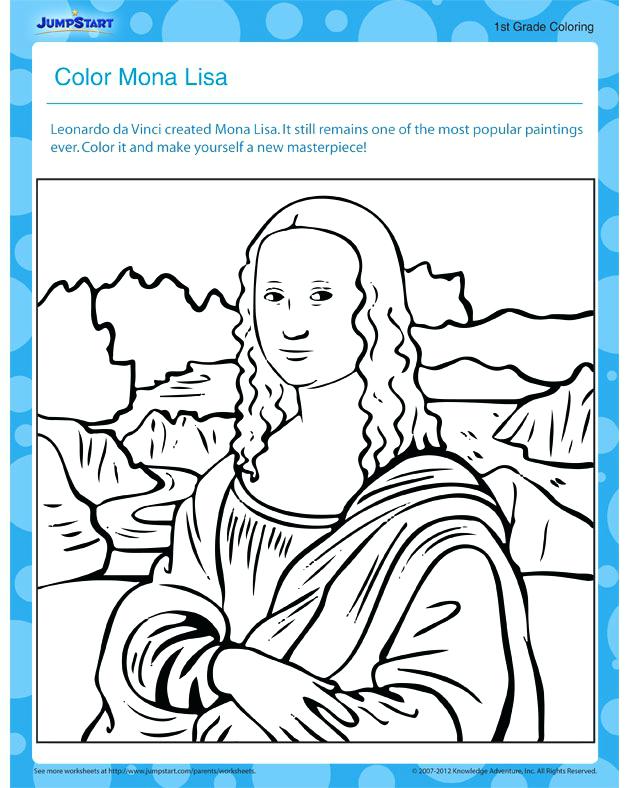 630x788 Mona Lisa Coloring Page As Well As Coloring Page Leonardo Da Vinci
