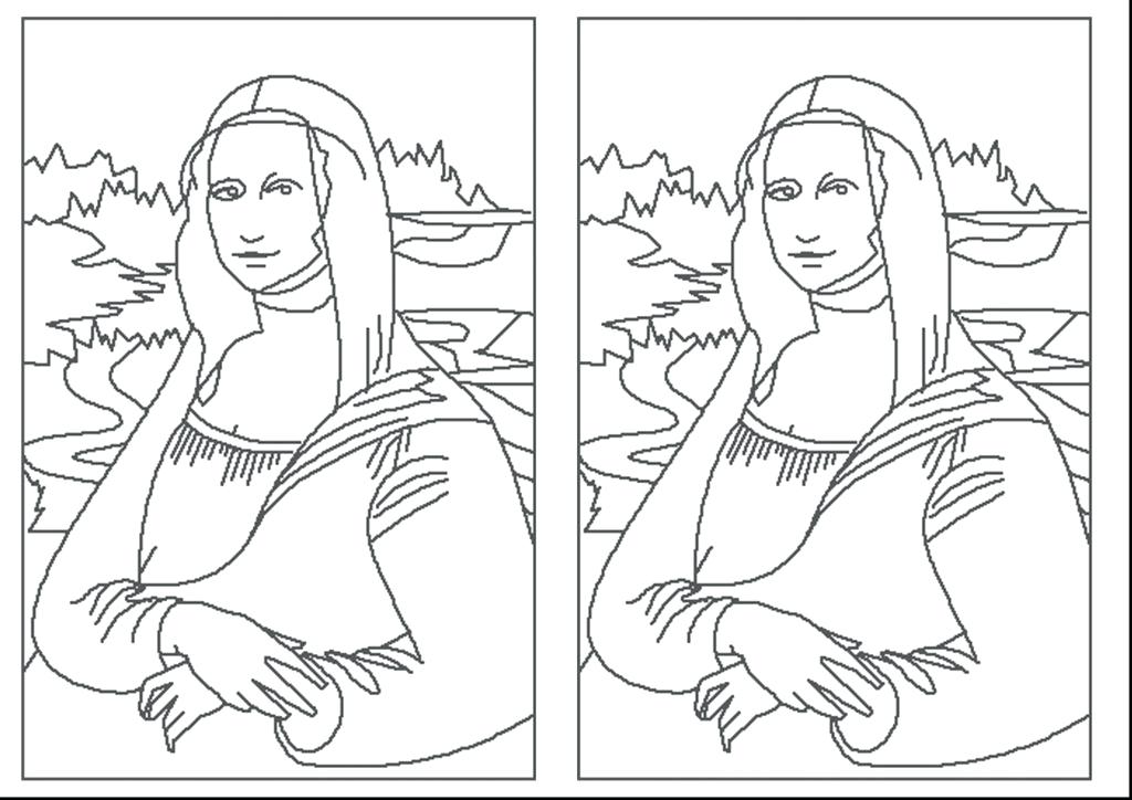 1024x724 Mona Lisa Coloring Page Coloring Page Elegant Simple Excellent