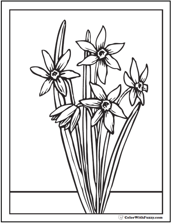 590x762 Spring Flowers Coloring Page Customizable Printables