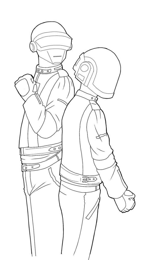 Daft Punk Lineart By Maiden Chynna Colouring Pages 600x1052 Daft Punk Lineart By Maiden Chynna Colouring Pages