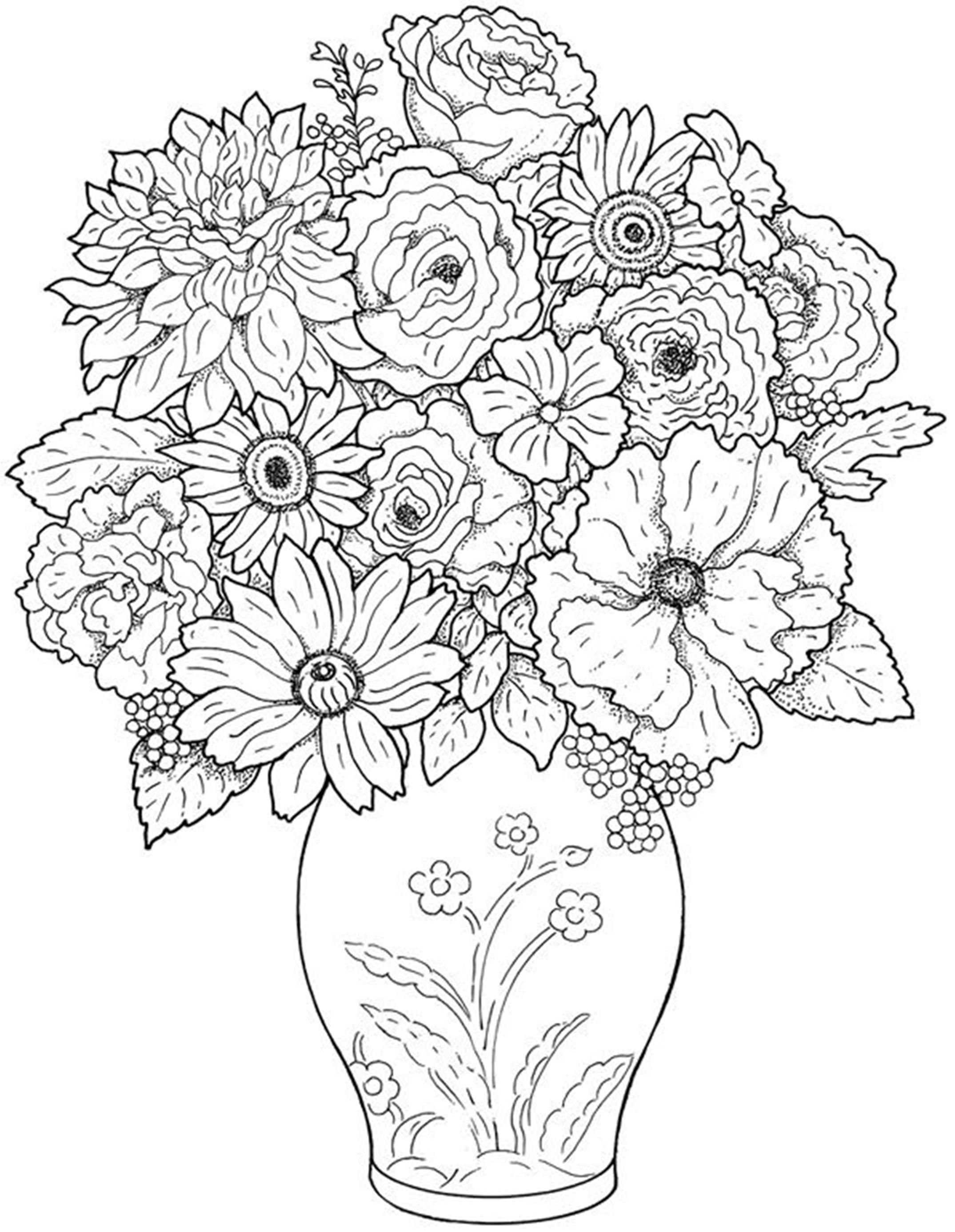 2149x2772 Dahlia Flower Coloring Pages Coloring Page Fun