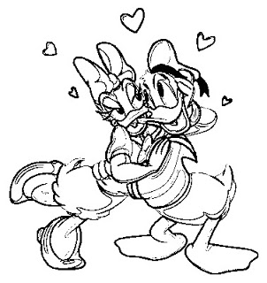 302x320 Donald Duck And Daisy Falling In Love Coloring Pages Coloring Pages