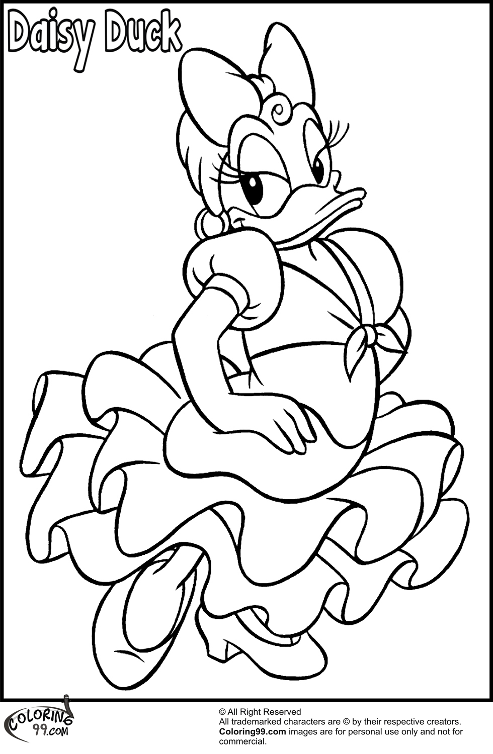 Daisy Duck Coloring Pages Team Colors 980x1500 Daisy Duck Coloring Pages Team Colors