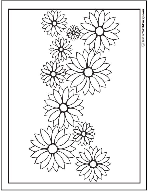Daisy Coloring Pages Customizable Pdfs 590x762 Daisy Coloring Pages Customizable Pdfs