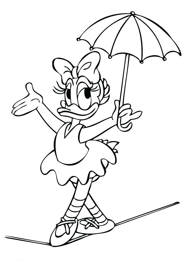 Donald Duck Coloring Pages Daisy Duck Wearing Umbrella Free Donald 595x842 Donald Duck Coloring Pages Daisy Duck Wearing Umbrella Free Donald