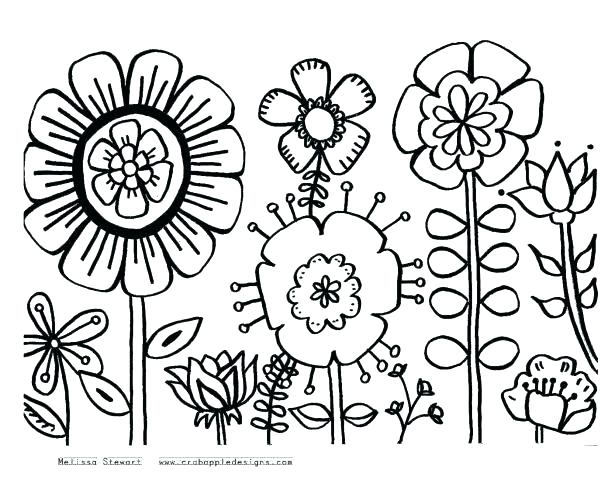 615x501 Coloring Page Of A Flower Flower Garden Coloring Pages Flower