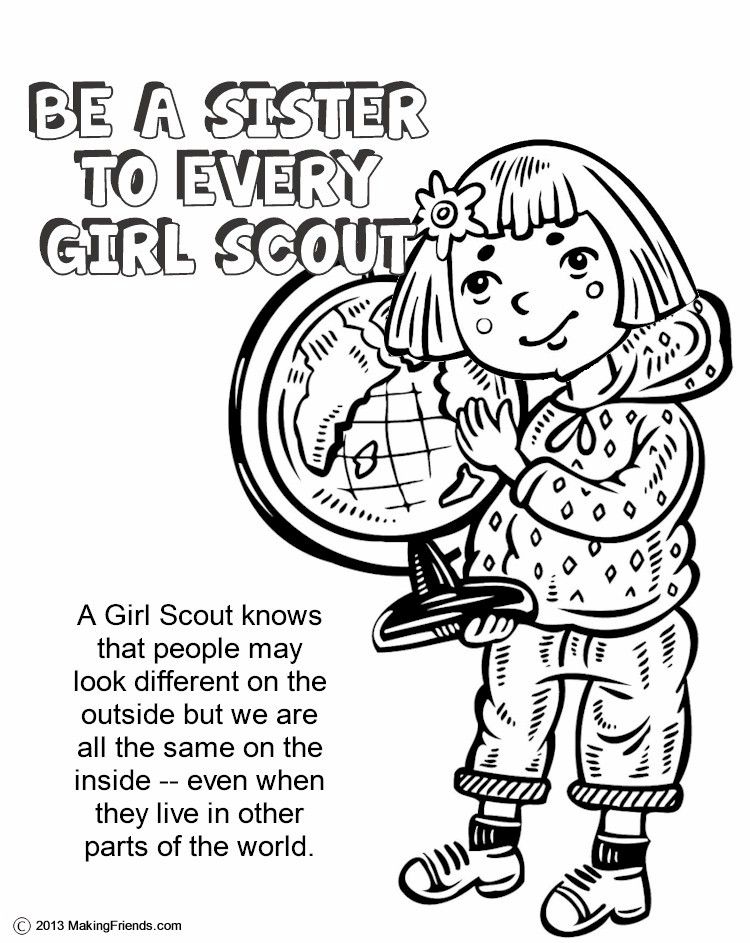 Sister To Every Girl Scout Coloring Page 750x943 Sister To Every Girl Scout Coloring Page