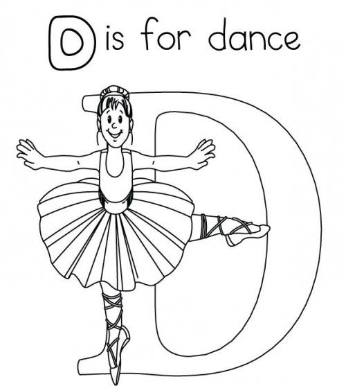 500x557 Letter D Is For Dance Coloring Page Dance Teacher Tips Amp Ideas