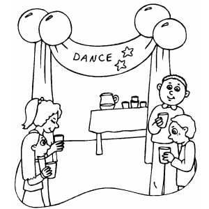 300x300 School Dance Party Coloring Sheet