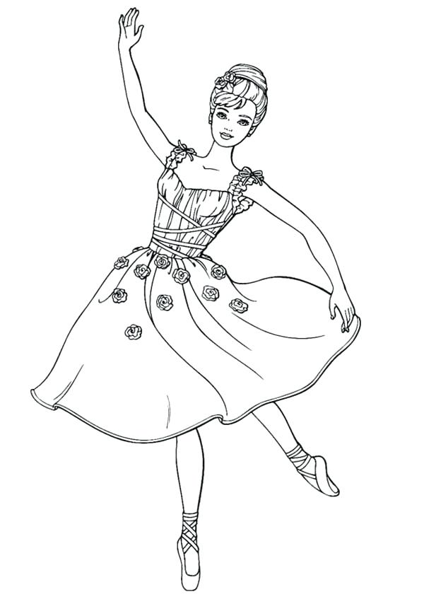 600x840 Ballet Coloring Page Barbie Doll Dancing Ballet Coloring Page
