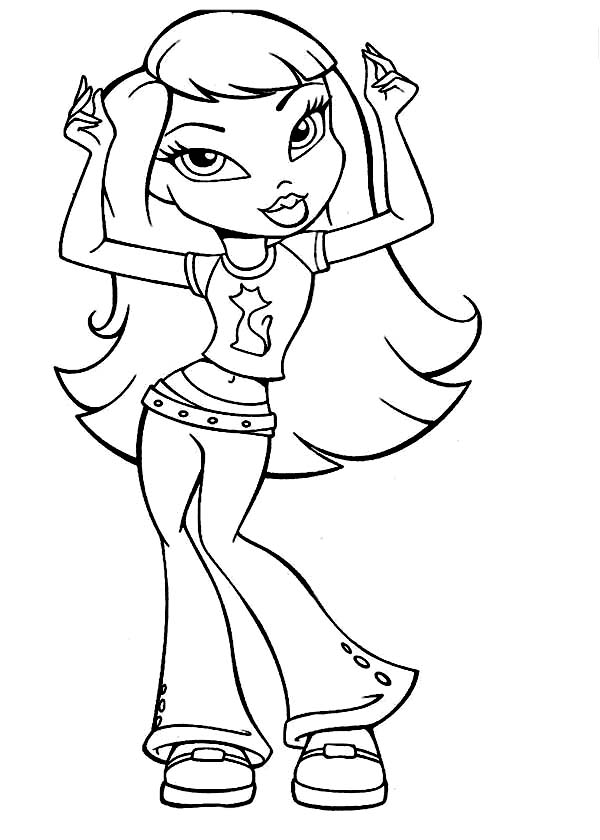 Girl Club Dance Coloring Page Coloring Sun 600x840 Girl Club Dance Coloring Page Coloring Sun