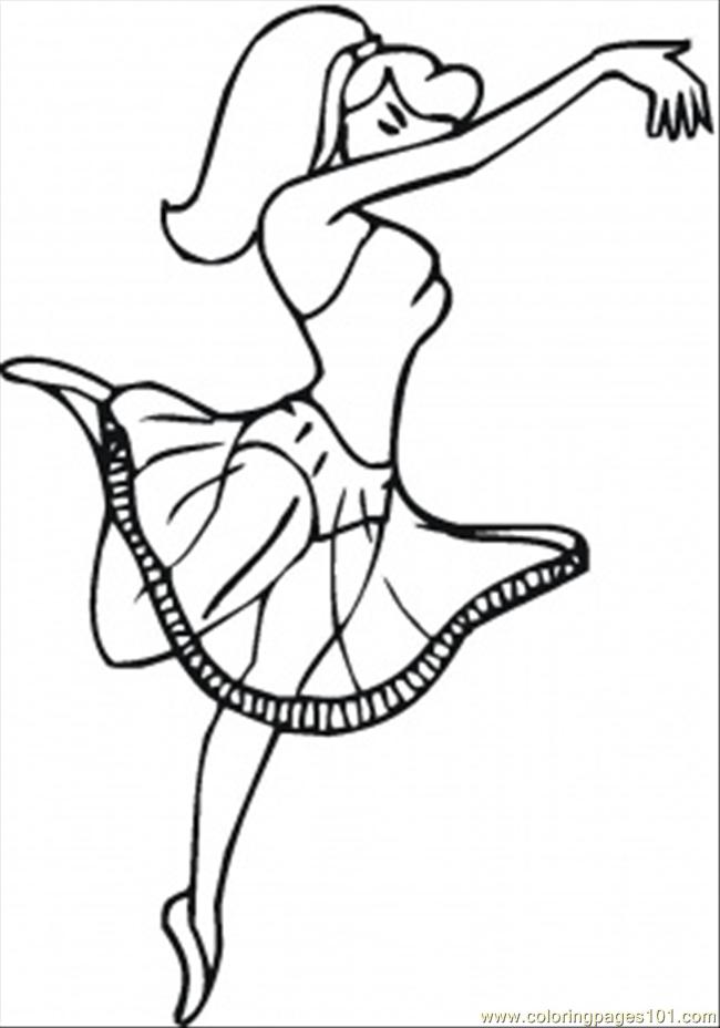 Girl Is Dancing Ballet Coloring Page 650x928 Girl Is Dancing Ballet Coloring Page