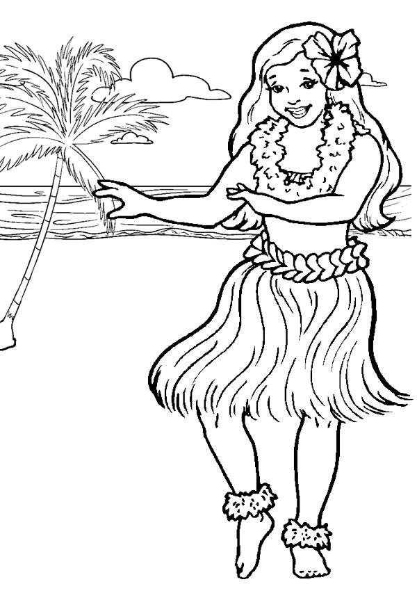 Hula Coloring Pages 600x850 Hula Coloring Pages