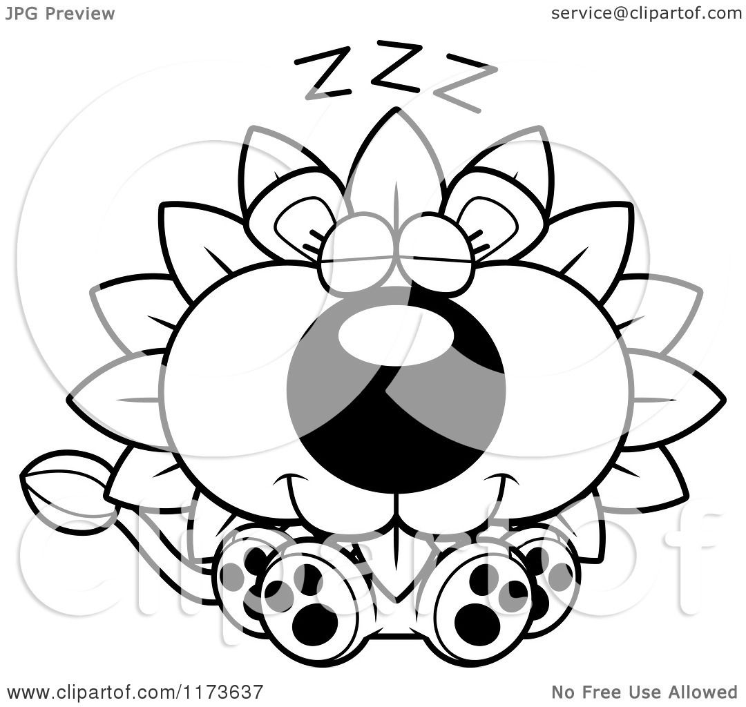 Cartoon Clipart Of A Sleeping Dandelion Flower Lion Mascot 1080x1024 Cartoon Clipart Of A Sleeping Dandelion Flower Lion Mascot