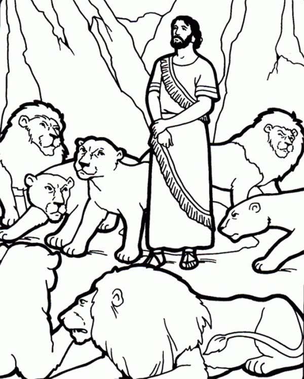 Daniel And The Lions Den Picture Coloring Page 600x749 Daniel And The Lions Den Picture Coloring Page