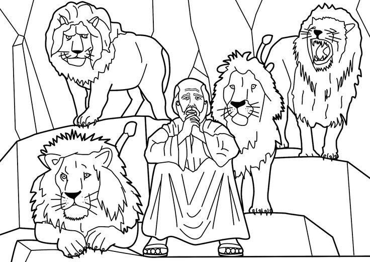 Daniel And The Lions Den Coloring Page 736x520 Daniel And The Lions Den Coloring Page