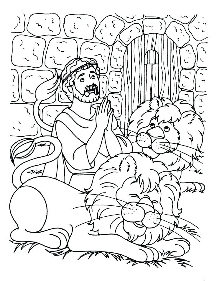 736x952 Daniel And The Lions Den Coloring Page In The Lions Den Bible