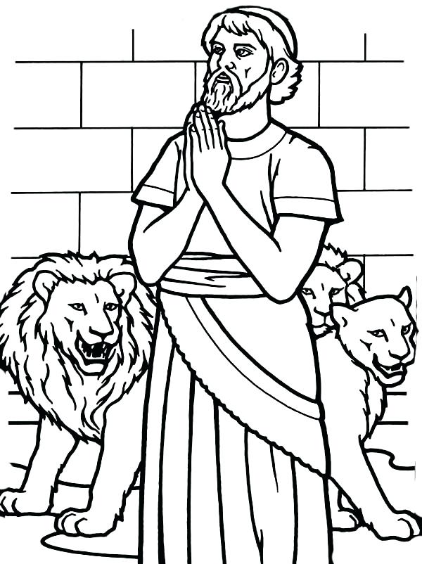 600x802 Daniel Coloring Pages Pray To God In And The Lions Den Coloring