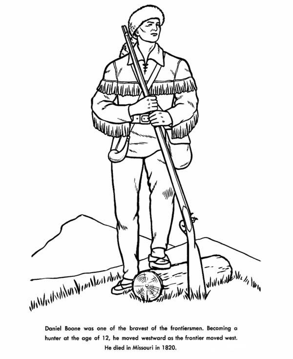 Hunter, Daniel Boone The Hunter Coloring Page Student Teaching 600x734 Hunter, Daniel Boone The Hunter Coloring Page Student Teaching