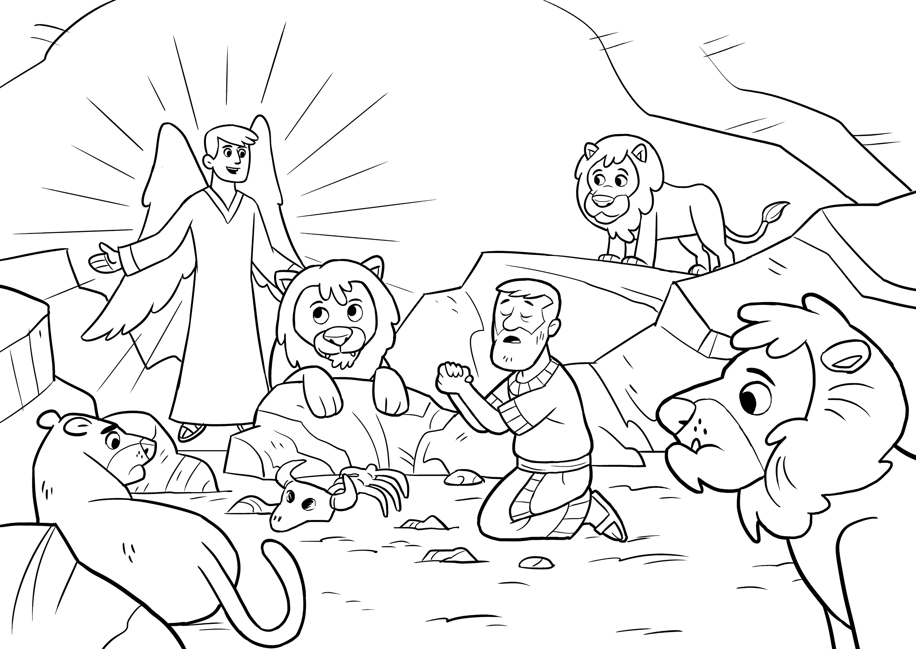 Shrewd Daniel And The Lions Den For Kids Wonderful Coloring Page 2918x2067 Shrewd Daniel And The Lions Den For Kids Wonderful Coloring Page