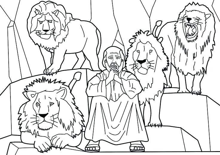 736x520 Daniel In The Lions Den Bible Coloring Pages Plus And The Lions