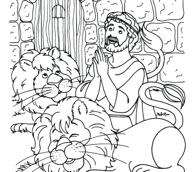 678x600 Daniel In The Lions Den Coloring Sheet