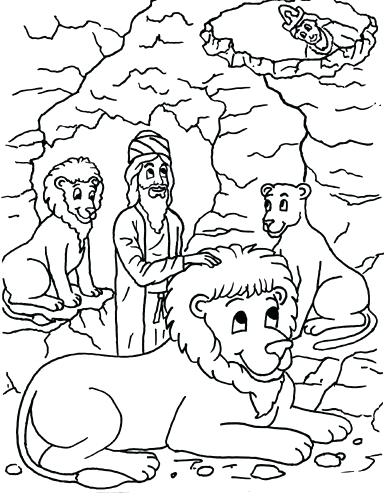 384x500 Daniel And The Lions Den Coloring Page Free Plus 891