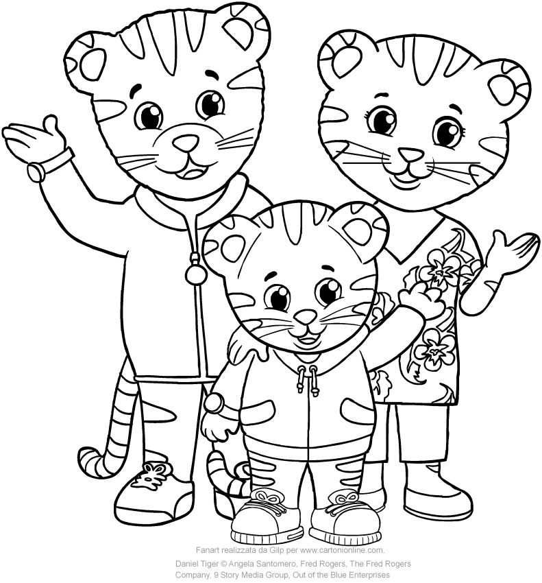 791x850 Daniel With Dad And Mom Tiger Coloring Pages
