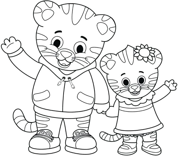 751x663 Daniel Tiger Coloring Page Coloring Page Tiger Drawing Board
