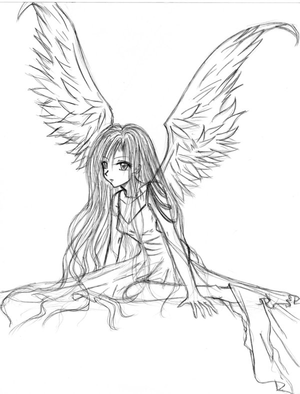 Anime Angel Coloring Pages 600x788 Anime Angel Coloring Pages