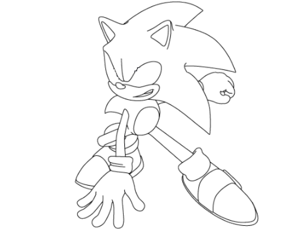 1024x768 Immediately Dark Super Sonic Coloring Pages Pa