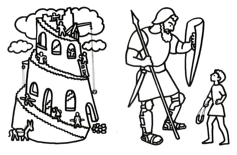 800x524 David And Goliath Coloring Page Plus Tower Babel And David Goliath