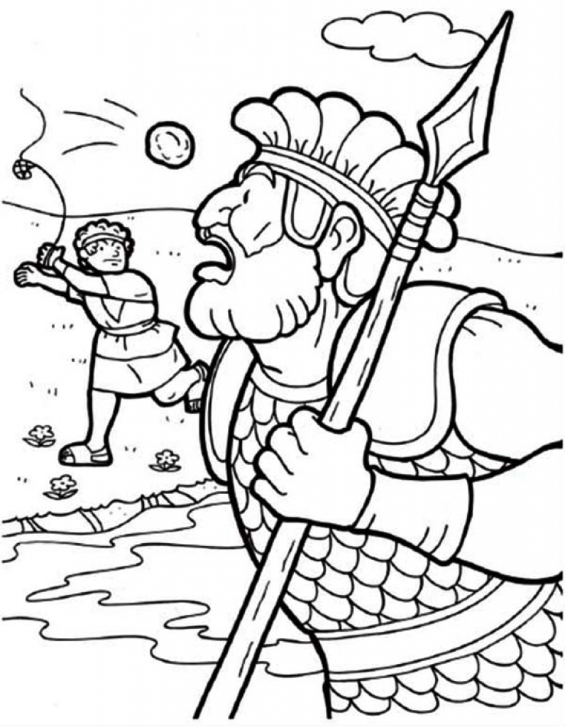 796x1024 Impressive David And Goliath Coloring Pages Wallpapercraft Inside