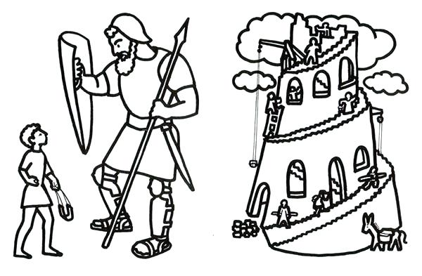 600x393 Bible Coloring Pages Shared By David Goliath Coloring Pages