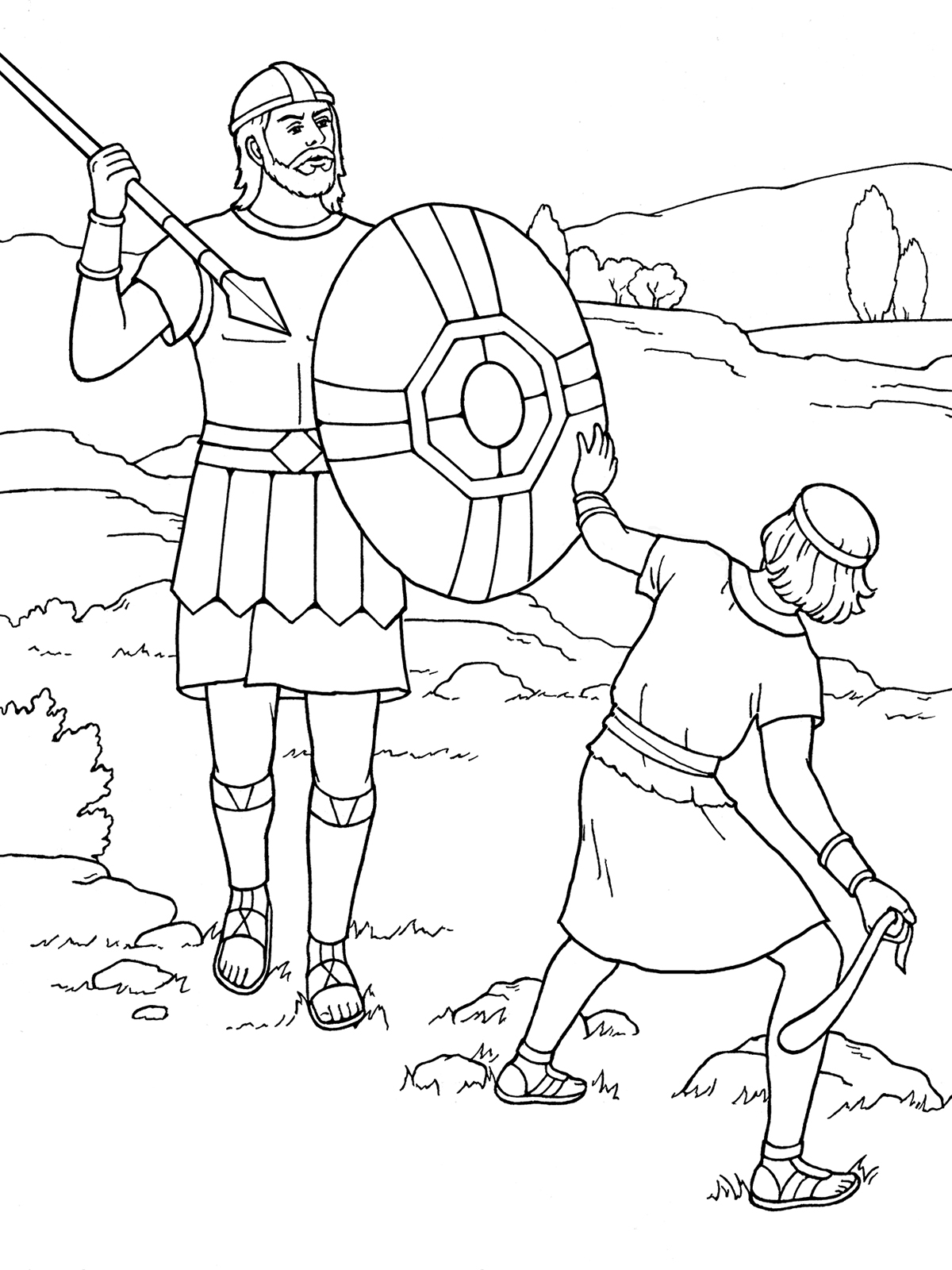 1200x1600 Wealth David And Goliath Coloring Page Com Fre