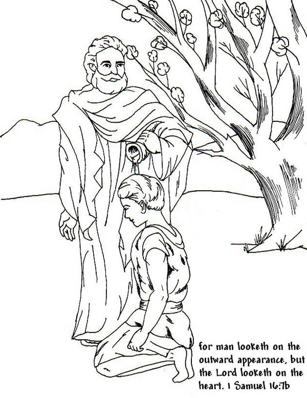 600x778 Samuel Anointed David As A King In The Story Of King Saul Coloring