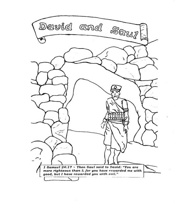 600x759 David And Saul In The Story Of King Saul Coloring Page