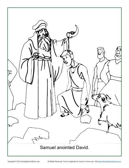 Samuel Anointed David Coloring Page 425x550 Samuel Anointed David Coloring Page