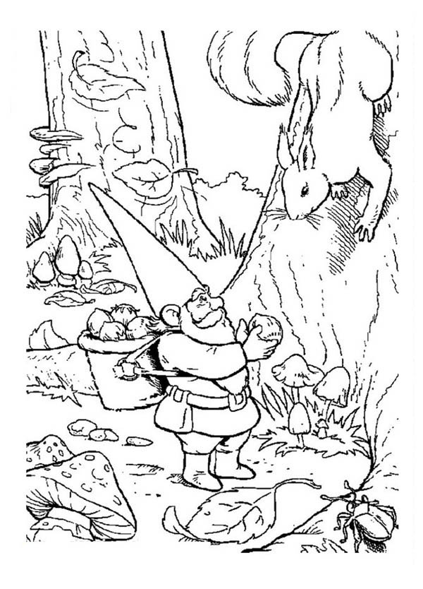 David The Gnome Give Peanut To A Squirrel Coloring Pages Batch 600x834 David The Gnome Give Peanut To A Squirrel Coloring Pages Batch