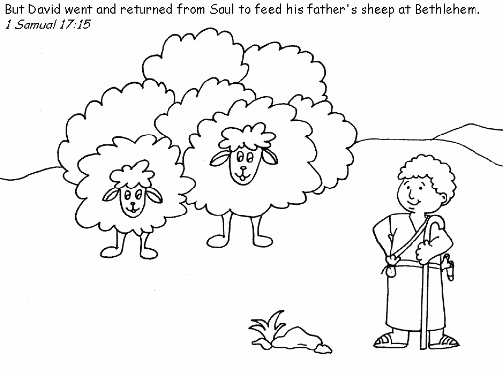 1024x768 Highest David The Shepherd Coloring Page Boy Pages Aecost Net