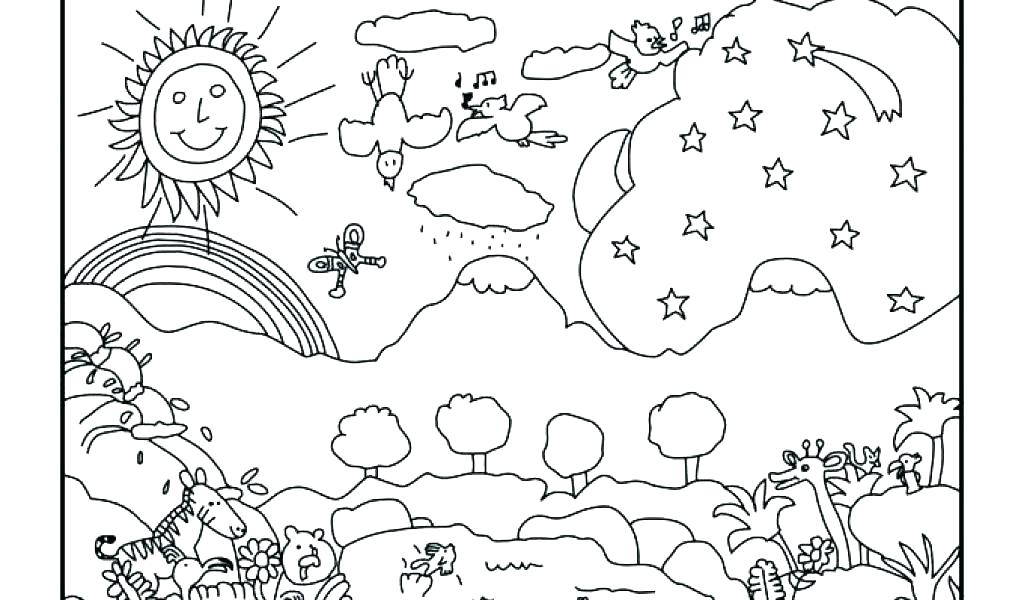 1024x600 Creation Coloring Pages Free Creation Coloring Pages Light Day 1