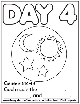 270x350 Creation Coloring Pages By Mary Martha Mama Teachers Pay Teachers