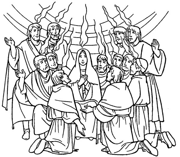 600x523 Celebrate Commerating Of Holy Spirit In Pentecost Coloring Page