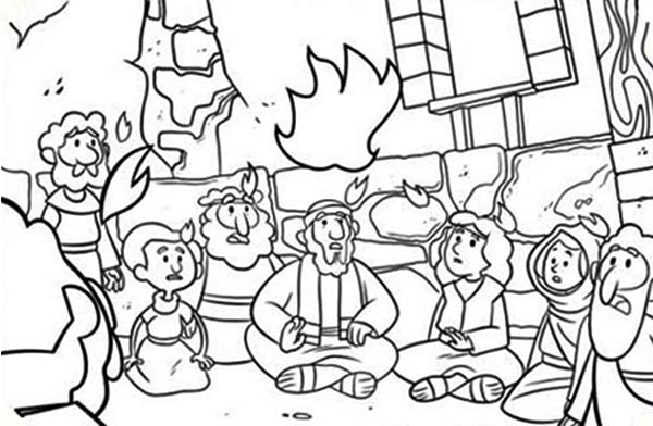 600x392 Commerating The Descent Of Holy Spirit In Pentecost Coloring Page